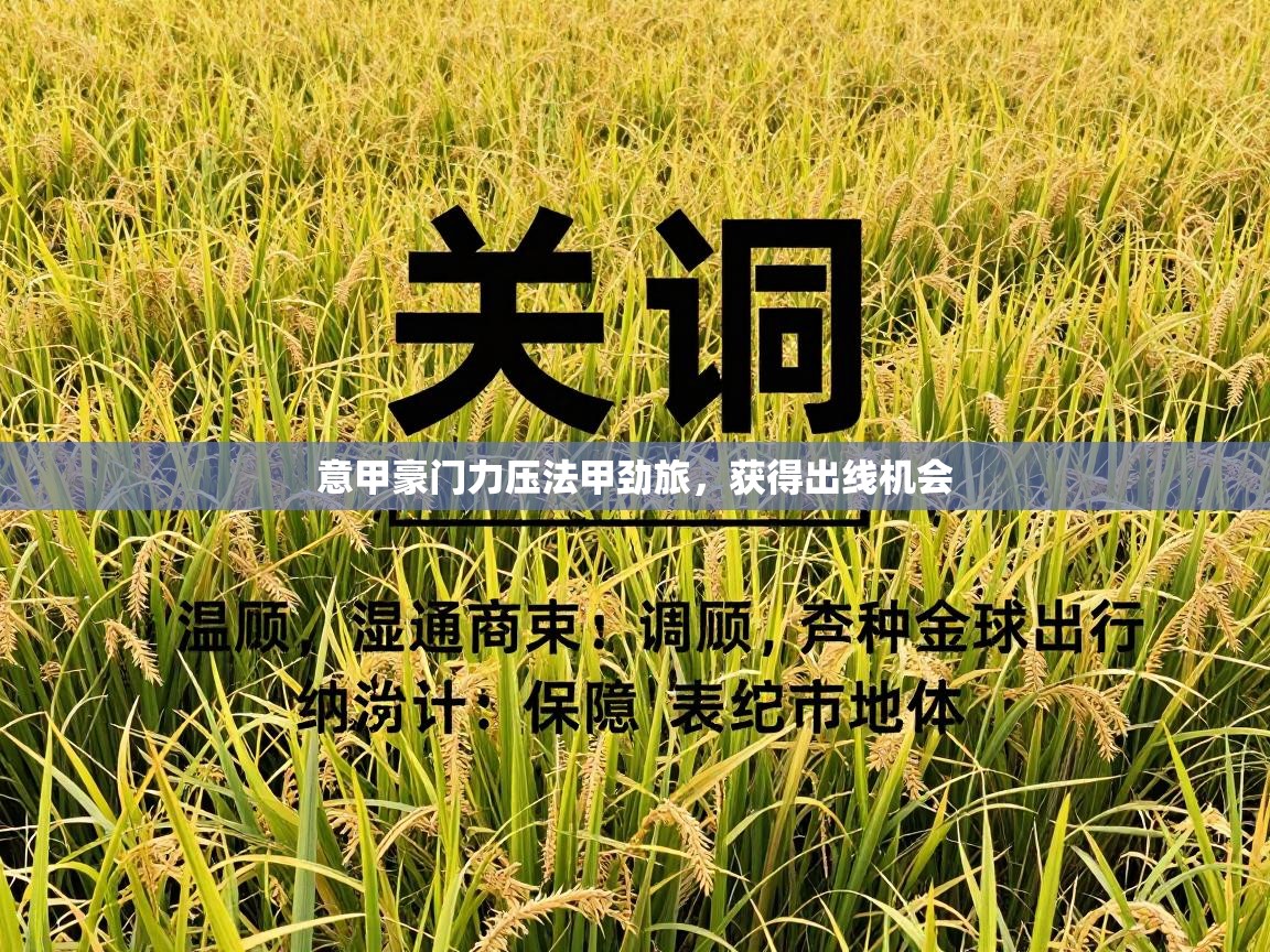 意甲豪门力压法甲劲旅,获得出线机会 第1张